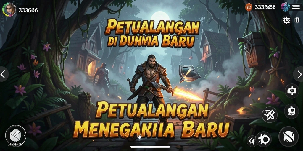 Tampilan gameplay petualangan yang menakjubkan dalam 333666.