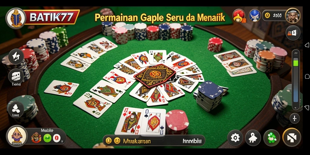 Tampilan gameplay Gaple yang seru di BATIK77.