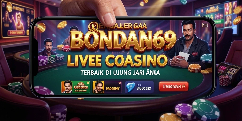 Screenshot gameplay BONDAN69 menampilkan dealer live dan suasana kasino yang nyata.