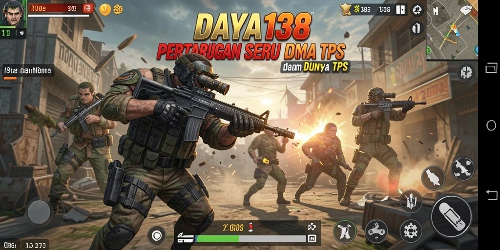 Tangkapan layar menampilkan aksi seru dalam permainan TPS.