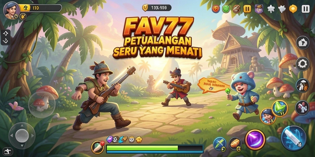 Tampilan dinamis dari gameplay FAV77 saat karakter menjelajahi dunia petualangan.