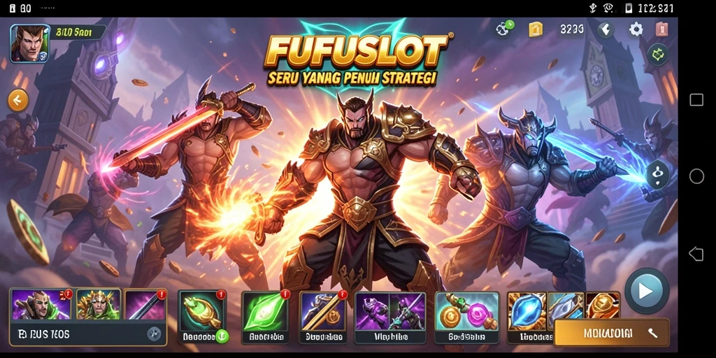 Screenshot menunjukkan aksi pertarungan FUFUSLOT yang intens dan seru.