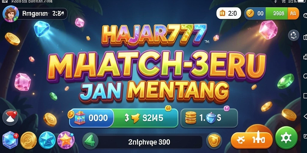 Screenshot permainan HAJAR777 menunjukkan aksi seru dalam bermain Match-3.