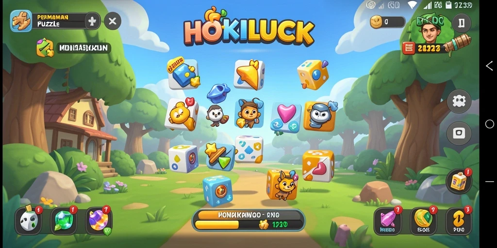 Screenshot HOKILUCK menampilkan pengalaman bermain puzzle yang seru.