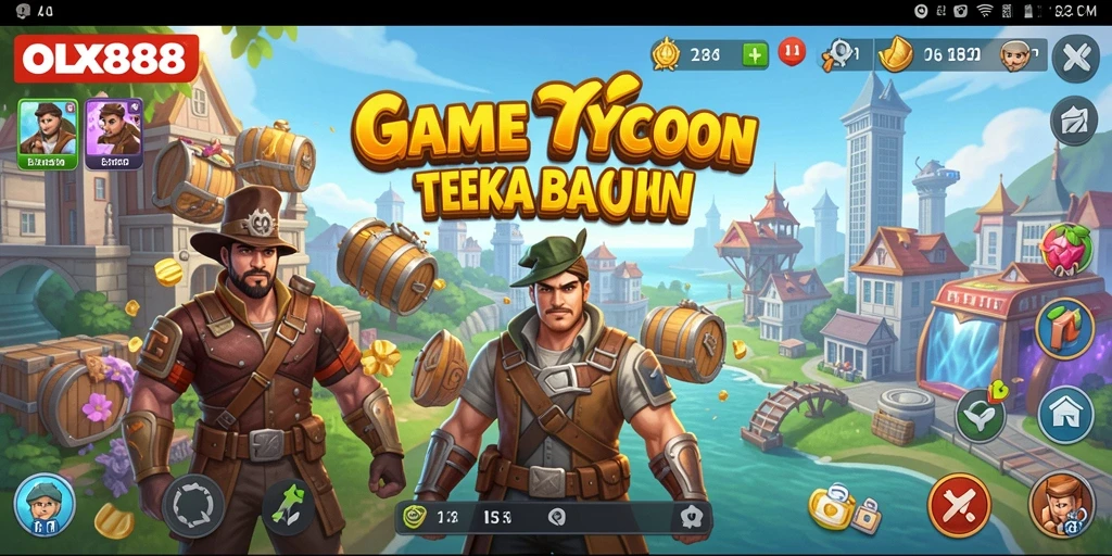 Screenshot gameplay OLX888 yang menunjukkan keseruan dalam mengelola bisnis Tycoon.