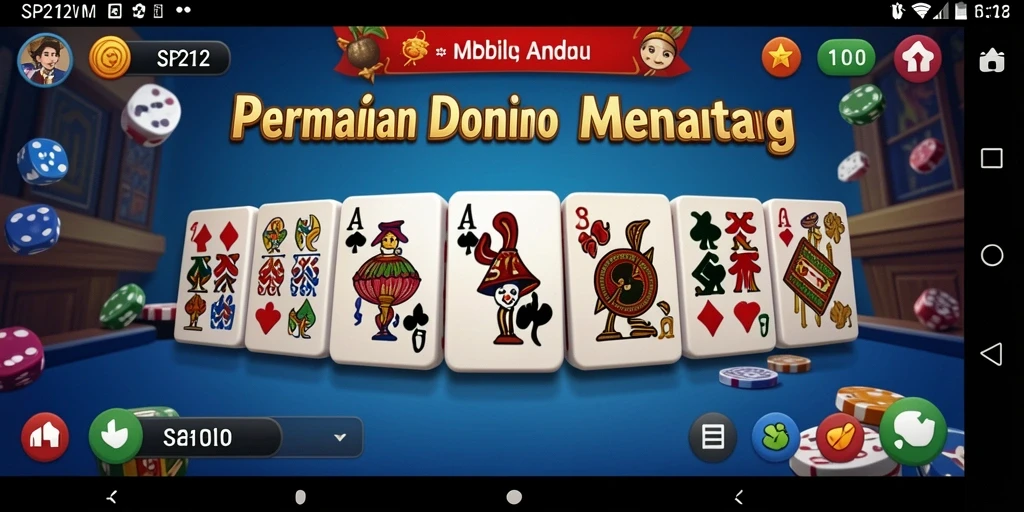 Screenshot gameplay SP212 yang menunjukkan keseruan bermain domino.