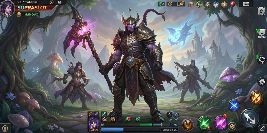 Tangkapan layar utama SUPRASLOT menampilkan pengalaman gameplay MMORPG yang mendalam.