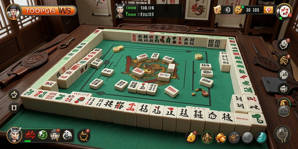 Screenshot TOOPGWS menampilkan gameplay Mahjong yang menarik.