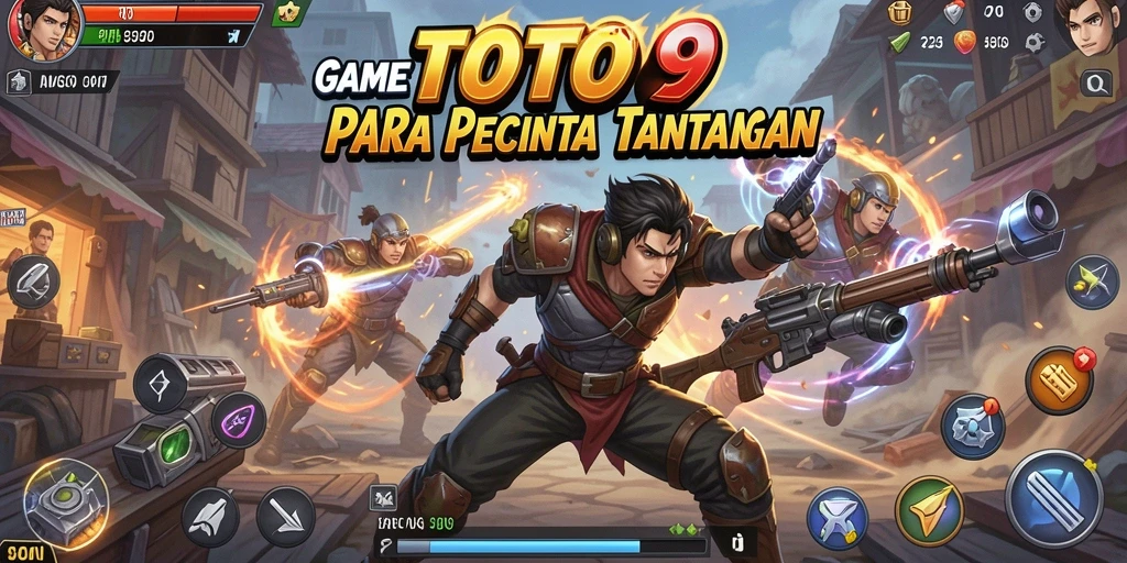 Screenshot penggambaran seru gameplay TOTO9 yang penuh aksi.