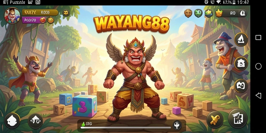 Tampilan gameplay dari WAYANG88 yang menarik dan penuh warna.
